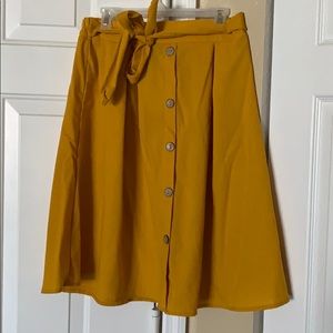 Warm Yellow Elastic Waist Skirt Sz XL